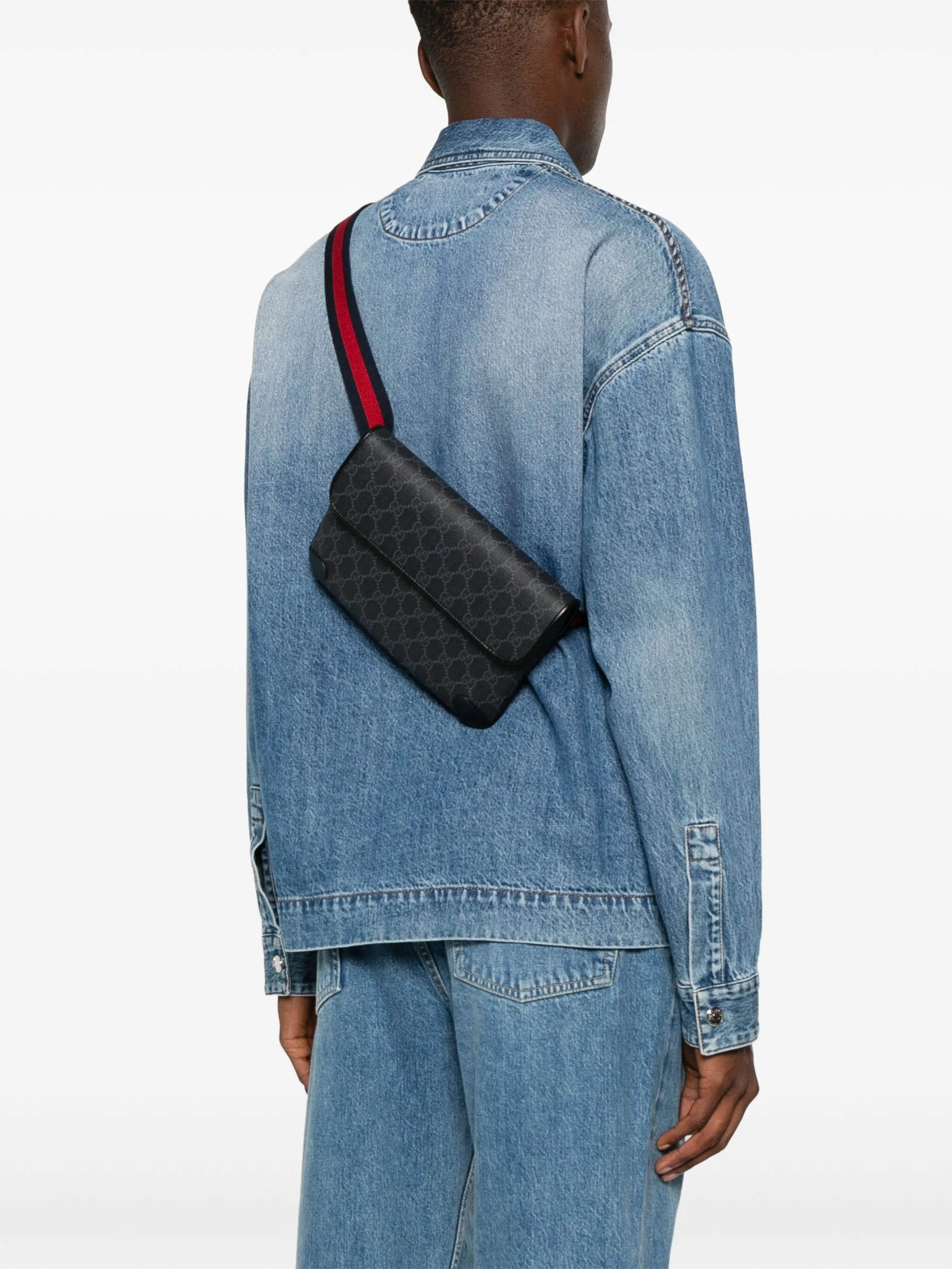 Поясная сумка с узором GG Supreme Gucci, черный — фото 2