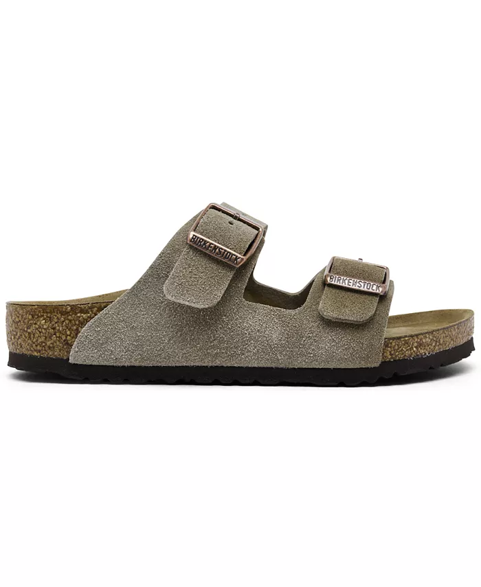 Сандалии из замши и кожи Arizona для малышей от Finish Line Birkenstock, коричневый/бежевый — фото 2