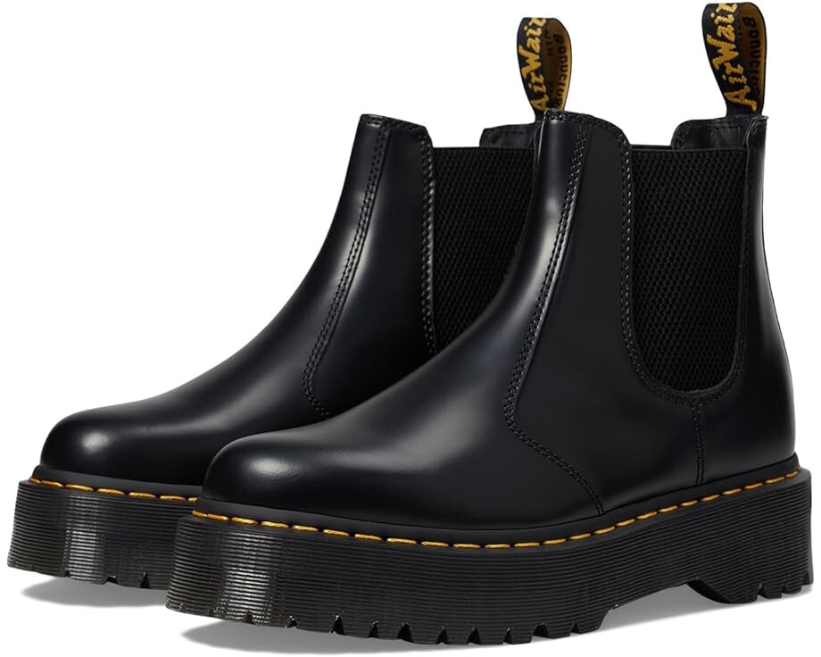 

Ботинки Dr. Martens 2976 Quad Smooth Leather Platform Chelsea, цвет Black Polished Smooth