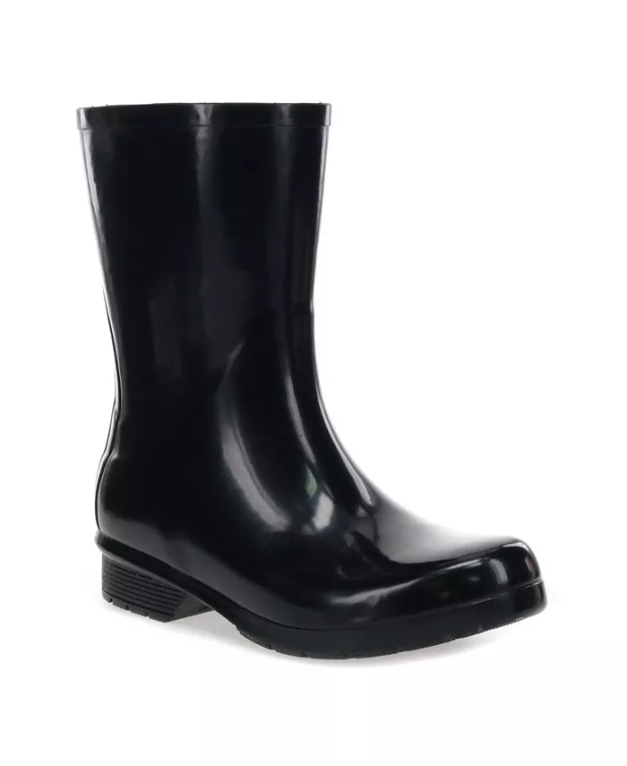 Женские глянцевые полувысокие резиновые сапоги Polished Mid Rain Boot Chooka, черный — фото 2