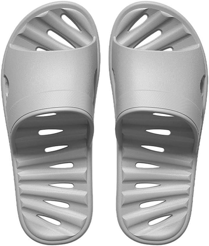 

Унисекс шлепанцы для душа BYDZKJ с дренажными отверстиями, быстро сохнут, нескользящие, для дома, спальни, бассейна, легкие пляжные сандалии с мягкой подошвой, открытым носком, домашние тапочки, серый