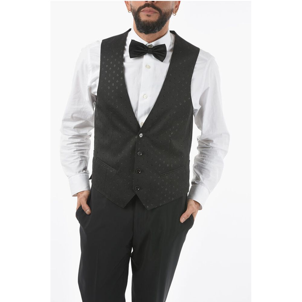 

CC COLLECTION Жилет CERIM RESET на 4 пуговицах с блестками Corneliani, Black