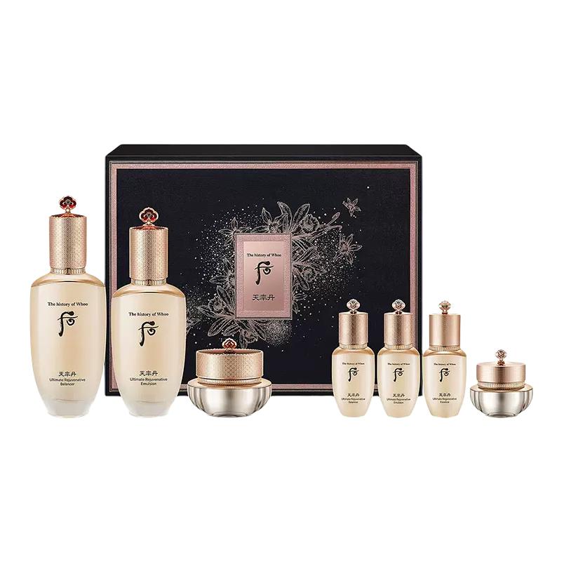 

Набор для ухода за кожей Azure Rate Dan Water Lotion успокаивающий, увлажняющий, освежающий The History Of Whoo, [Gift Box Set]Tian Liu Dan and Liu 7 Pcs Set New Version