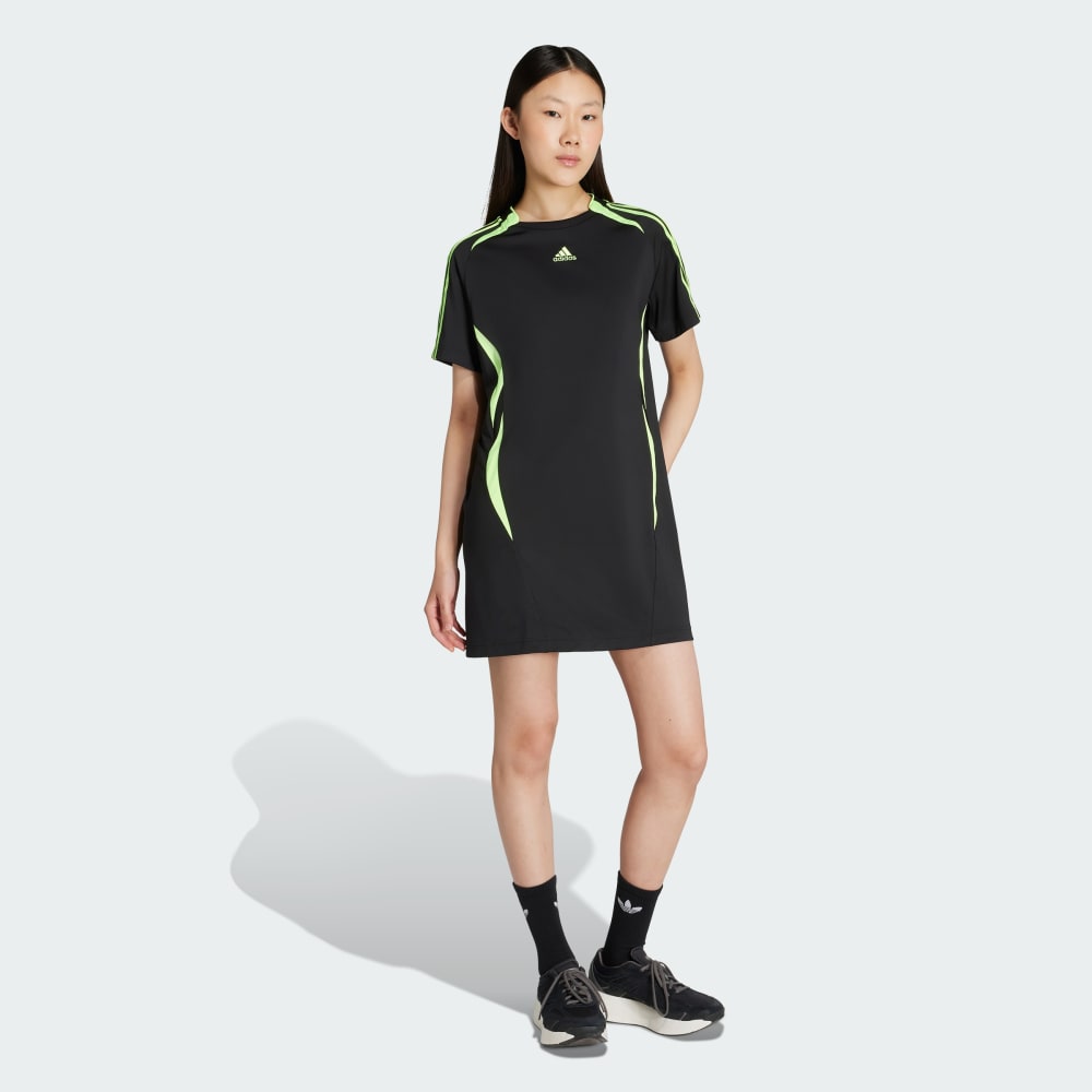 

Платье-футболка Adidas Teamgeist Adicolor Tee Dress, цвет Black/Signal Green