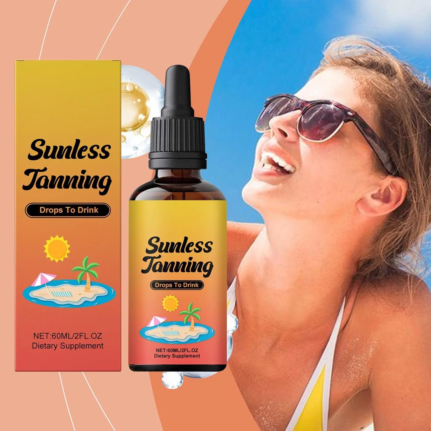 Натуральное масло для автозагара Sunless Tanning Drops, 60 мл Buhygn — фото 3