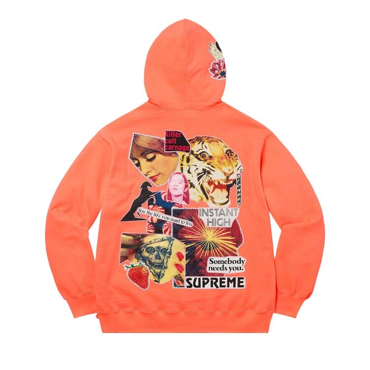 Толстовка Supreme Instant High Patches Hooded Sweatshirt, оранжевый — фото 2
