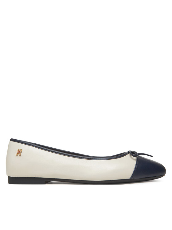 Балетки Toe Cap Leather Ballerina FW0FW08759 Tommy Hilfiger, бежевый