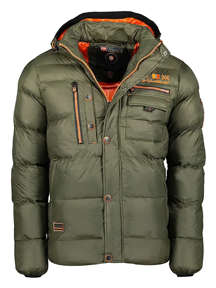 Стеганая куртка, капюшон, Geographical Norway, хаки