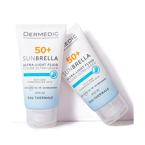 Жидкий солнцезащитный крем Sunbrella Hyperreactive Skin Fluid SPF50+ 40 мл DERMEDIC — фото 3