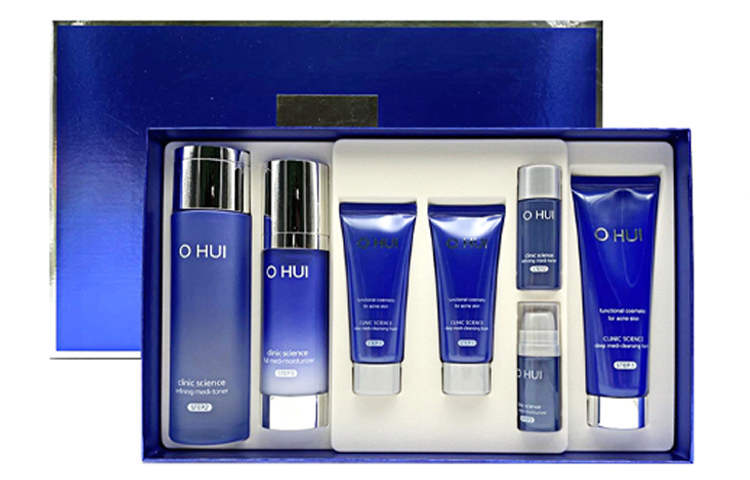 

O HUI Ouhui синий освежающий успокаивающий контроль жирности борьба с акне бокс наборы ухода за кожей подтягивающий увлажняющий
