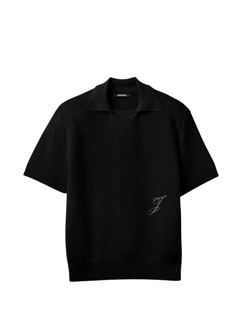 Поло с вышивкой Jacquemus, черный