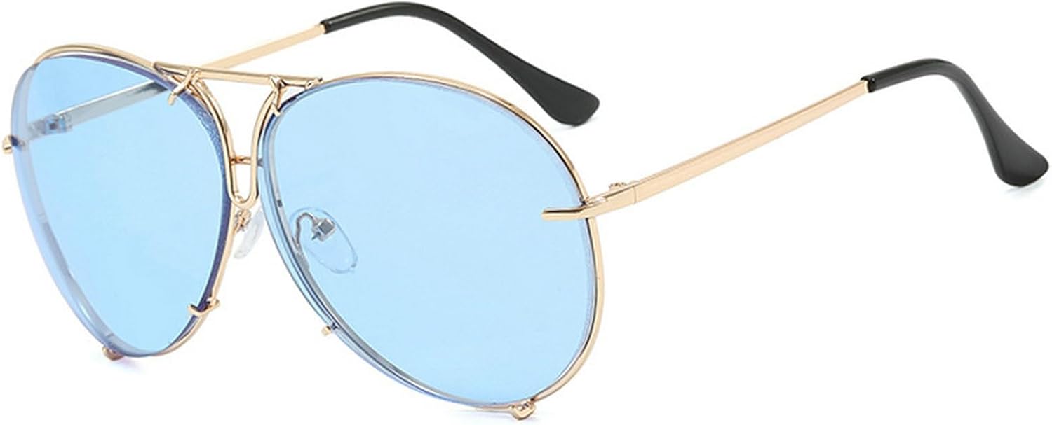 

Солнцезащитные очки-пилот для женщин и мужчин, большие металлические, роскошные, женские, с градиентным переходом цвета, очки с защитой от УФ-излучения UV400 mincl, C5