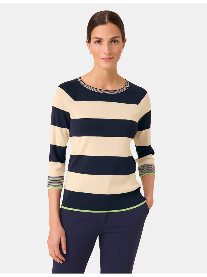 

Пуловер Gerry Weber Strick, Shirt, Top, Body, цвет stripe Sandshell/Night Sky