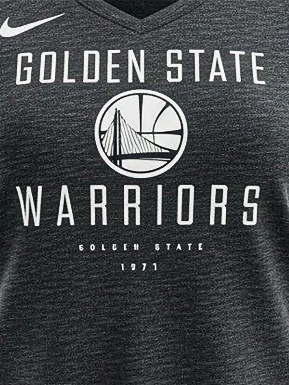 Футболка с коротким рукавом и V-образным вырезом с символикой команды NBA Golden State Warriors Nike, черный — фото 2