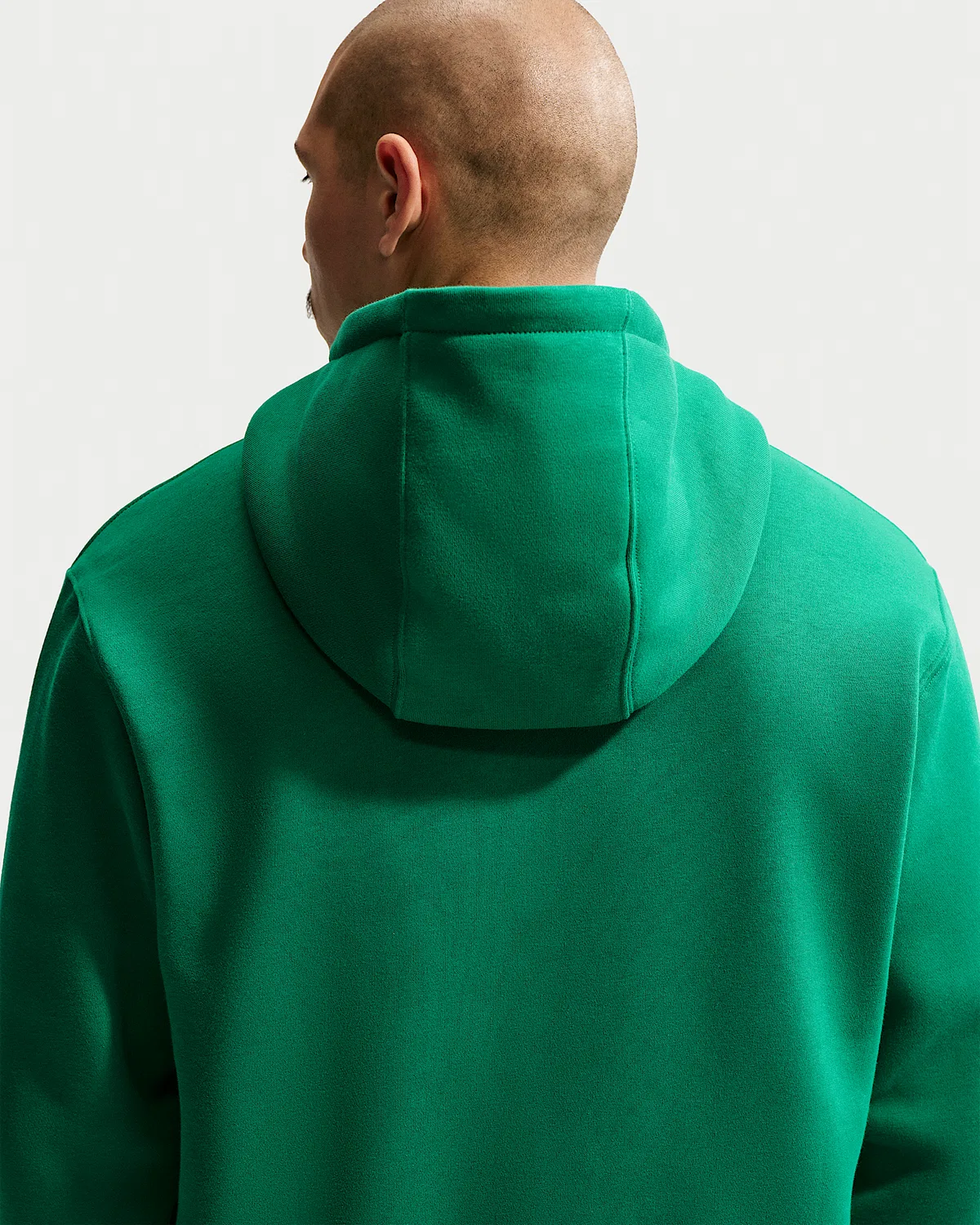 Мужская флисовая кофта на молнии Nike Club, Malachite/Malachite/White — фото 2