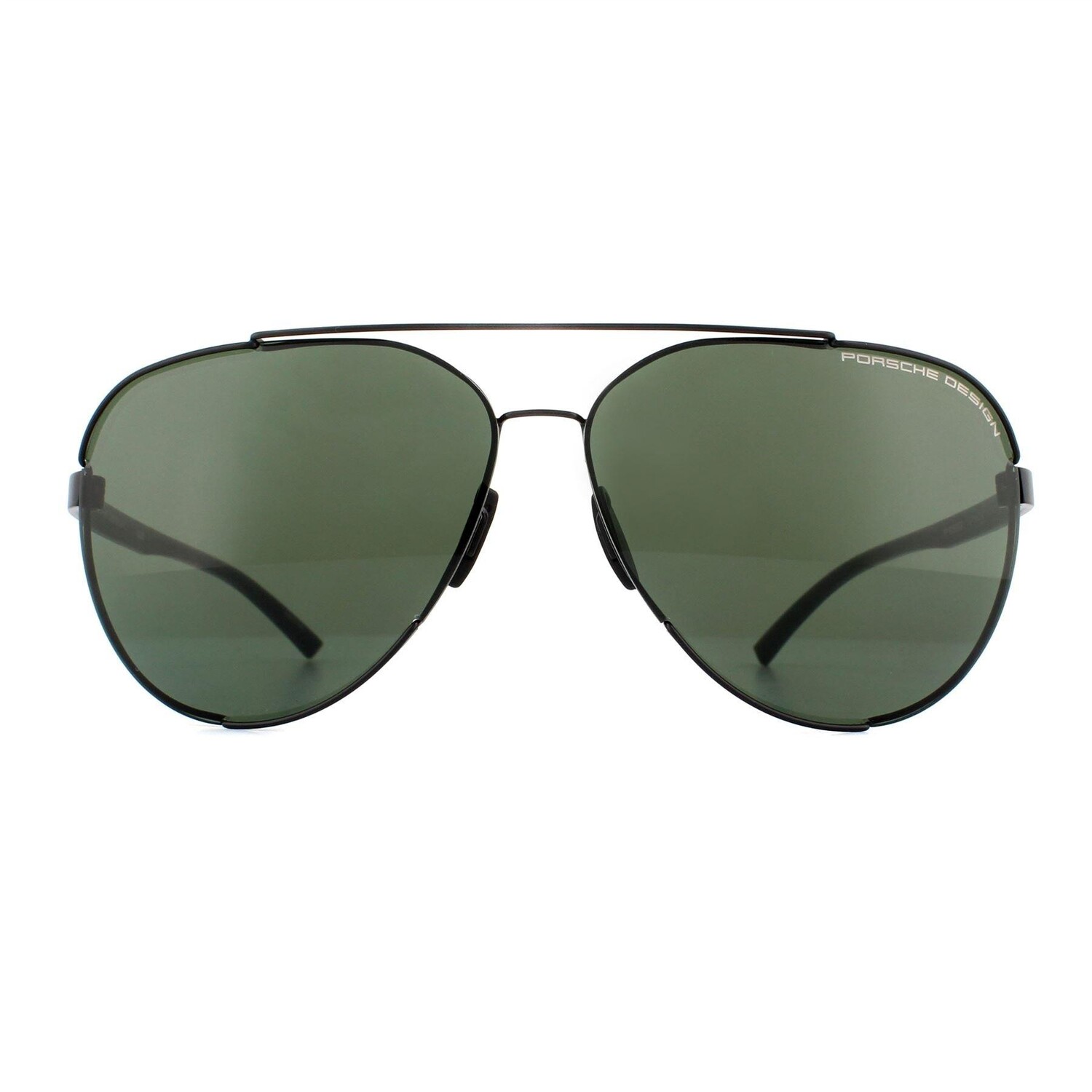 

Матовые черные зеленые солнцезащитные очки-авиаторы Porsche Design, черный
