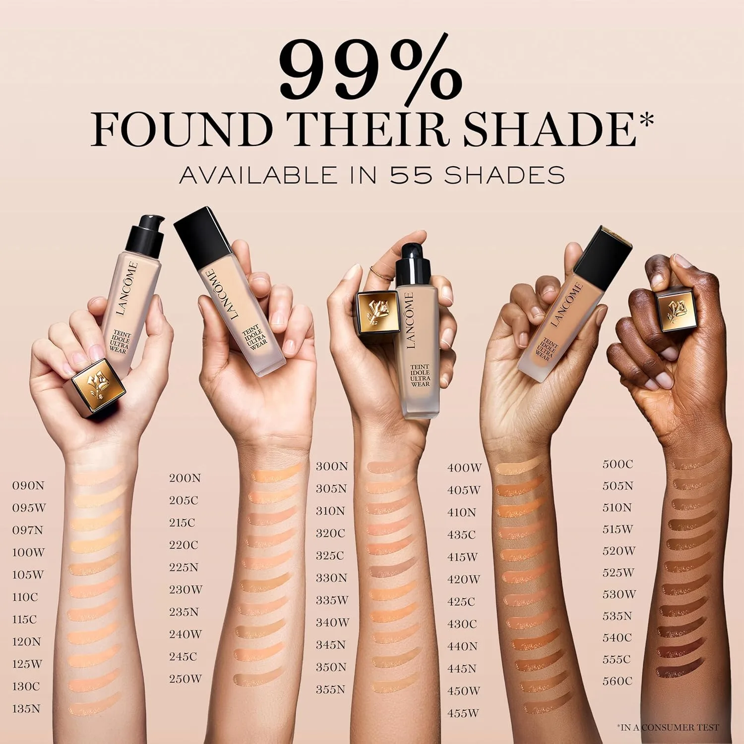 Тональная основа Lancôme Teint Idole Ultra Wear Natural Matte Foundation - стойкая, средне-плотное покрытие, естественный финиш, водостойкая и увлажняющая формула., 097N: For fair skin with neutral/peachy undertones — фото 4