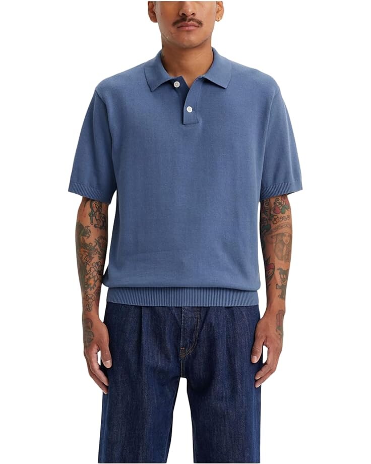 

Свитер Levi's Premium Sweater Knit Polo, цвет Coastal Fjord
