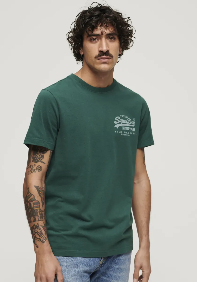 

Футболка Superdry "CLASSIC VL HERITAGE CHEST TEE", цвет Bengreen Marl