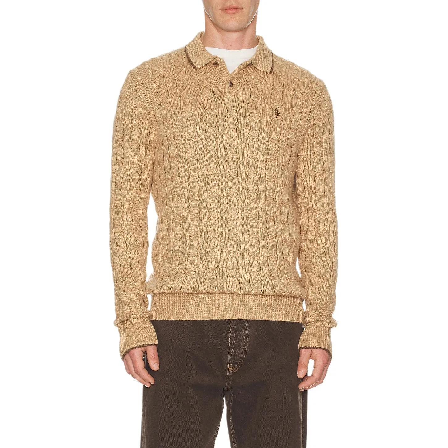 Толстовка FW25 мужская Polo Ralph Lauren, коричневый — фото 3