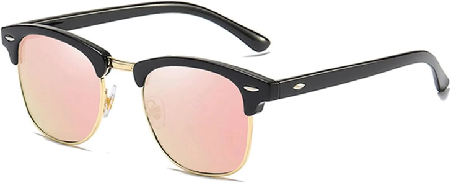 

Классические поляризованные солнцезащитные очки в полуободковой оправе для мужчин и женщин, ретро, ​​черные, с антибликовым покрытием SZVVBKK, Black Pink