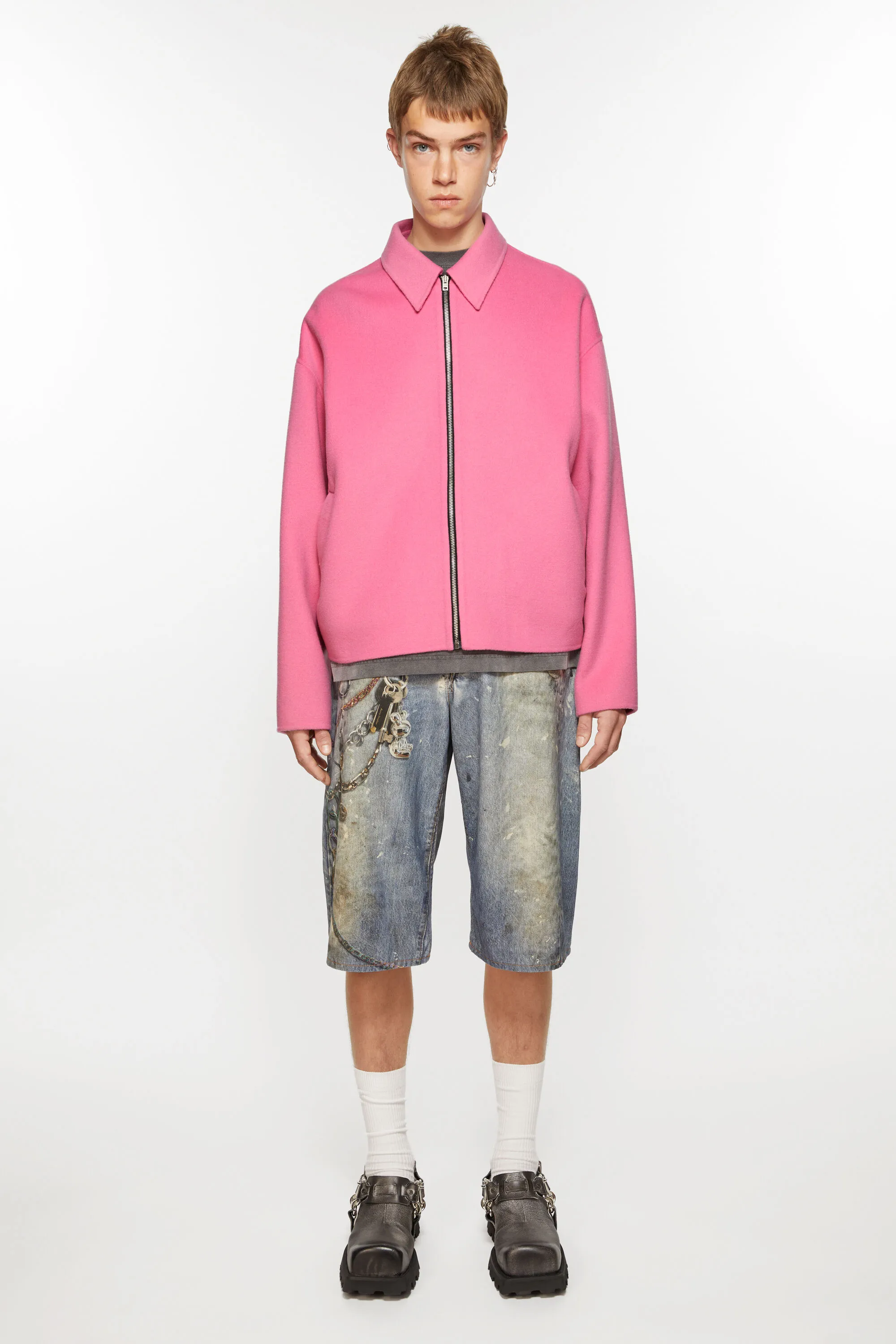 

Шерстяная куртка на молнии Acne Studios, Bubble Pink