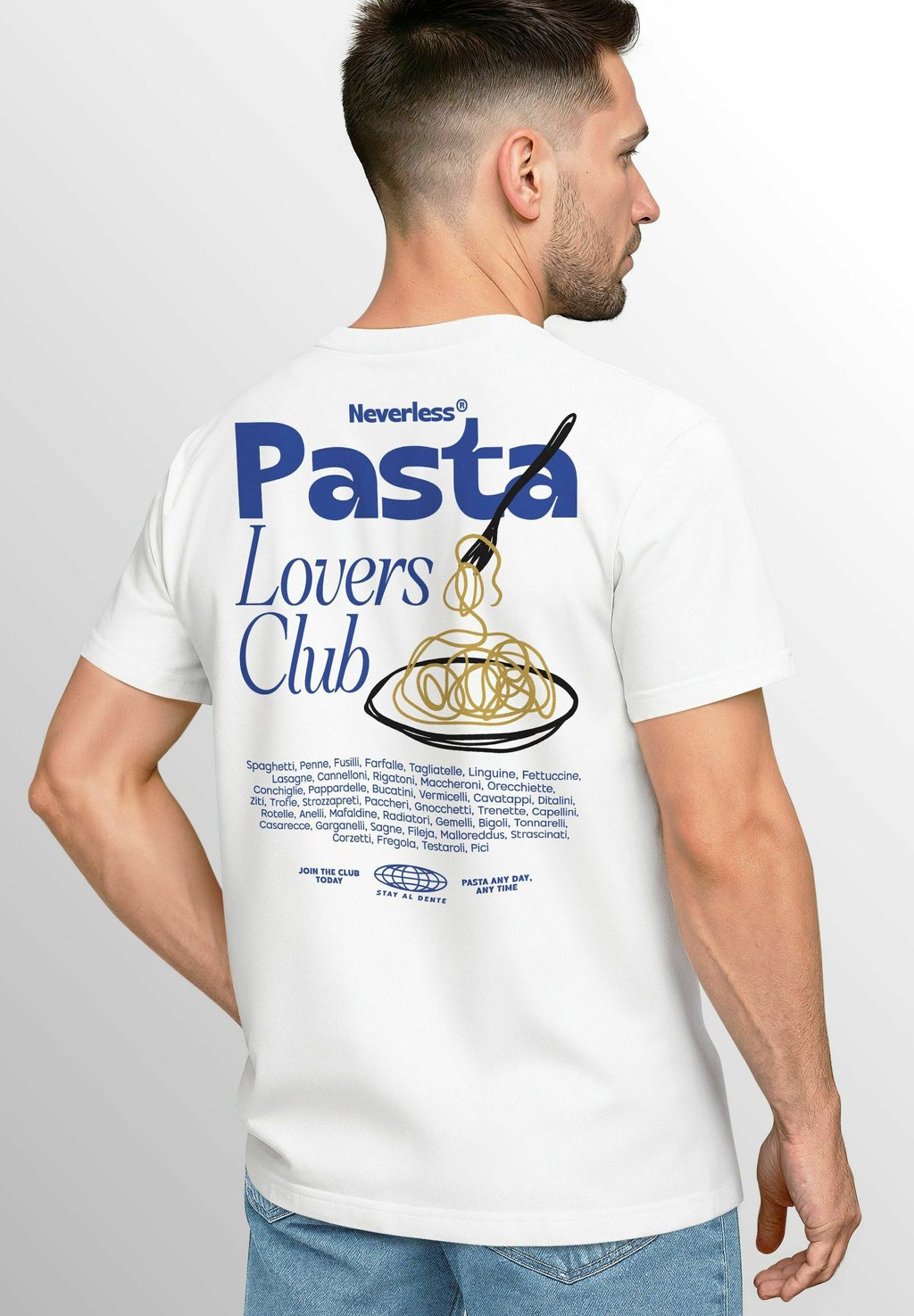 

Футболка с принтом PASTA LOVERS CLUB NUDELN ITALIEN GRAFIK Neverless, белый