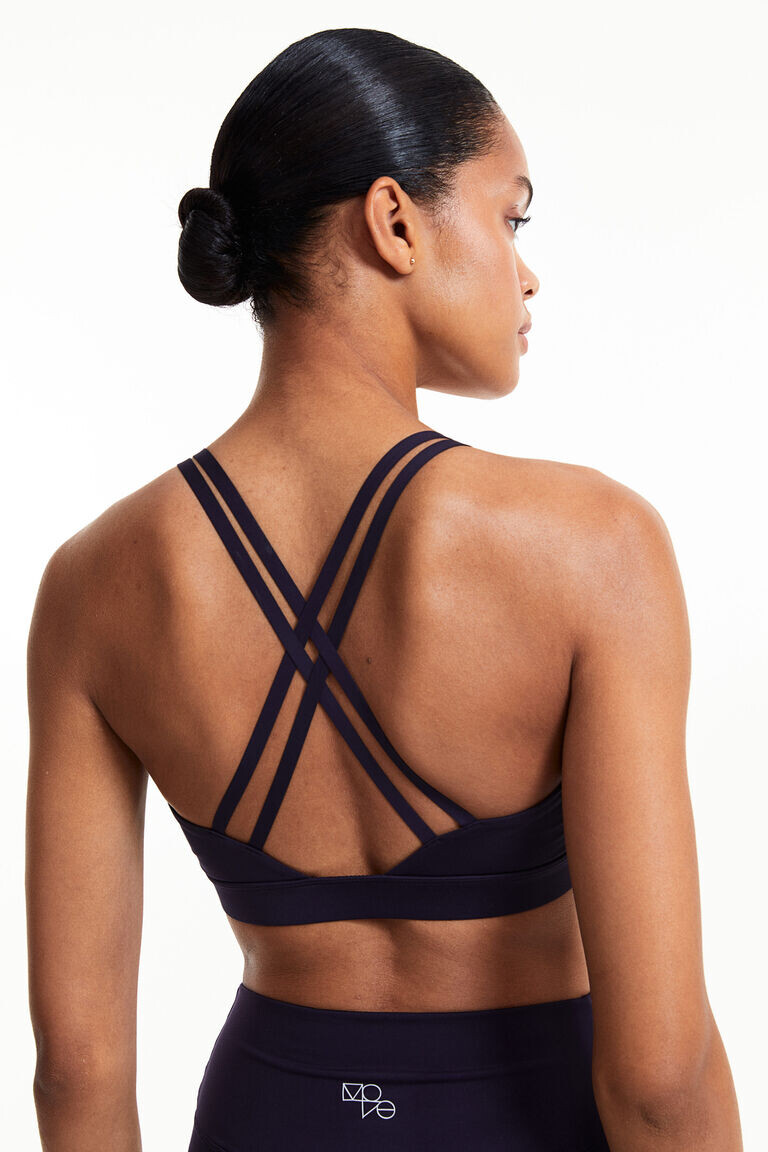 

Спортивный бюстгальтер softmove light support H&M, сливовый