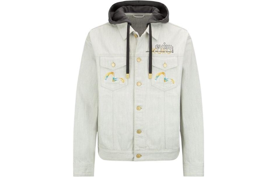 

Джинсовая куртка мужская серая Evisu, серый