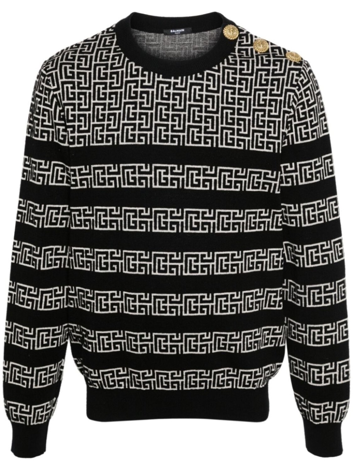 

Balmain джемпер PB Labyrinth в рубчик, черный