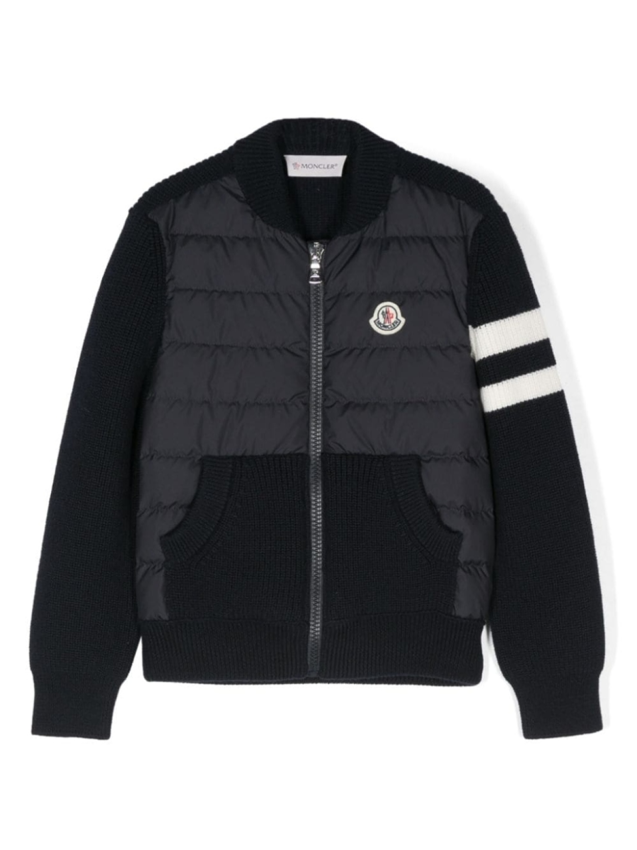 

Moncler Enfant куртка с нашивкой-логотипом, синий