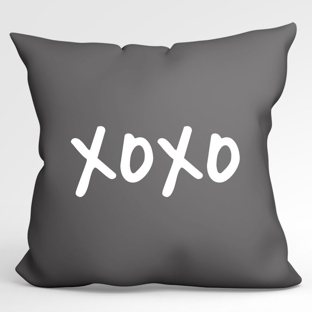 

Huuraa Cushion XOXO Kiss Декоративный чехол для подушки без наполнителя, размер 40 x 40 см, стальной серый, со стильным мотивом. Идея подарка для друзей и семьи Hellweg Druckerei