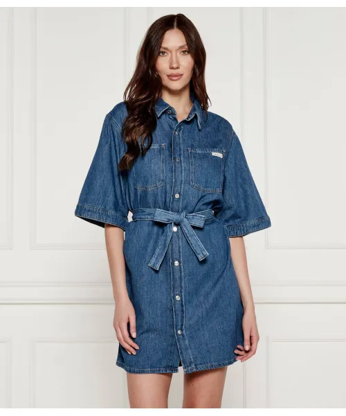 

Джинсовое платье с поясом Calvin Klein Jeans, синий