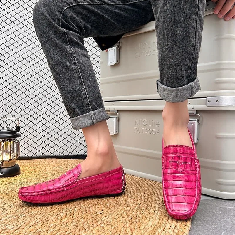 Мужские лоферы с клетчатым принтом Vegan Leather, Pink PUGHGAETZF — фото 3