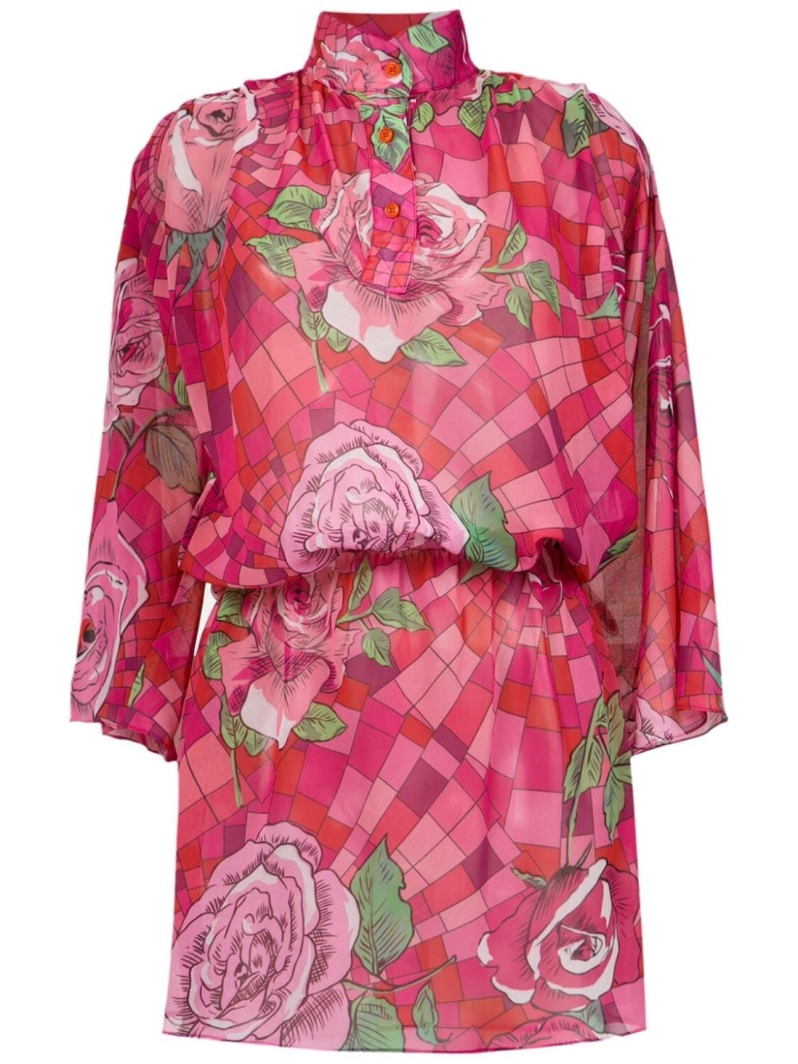 

Amir Slama funel neck floral dress, розовый