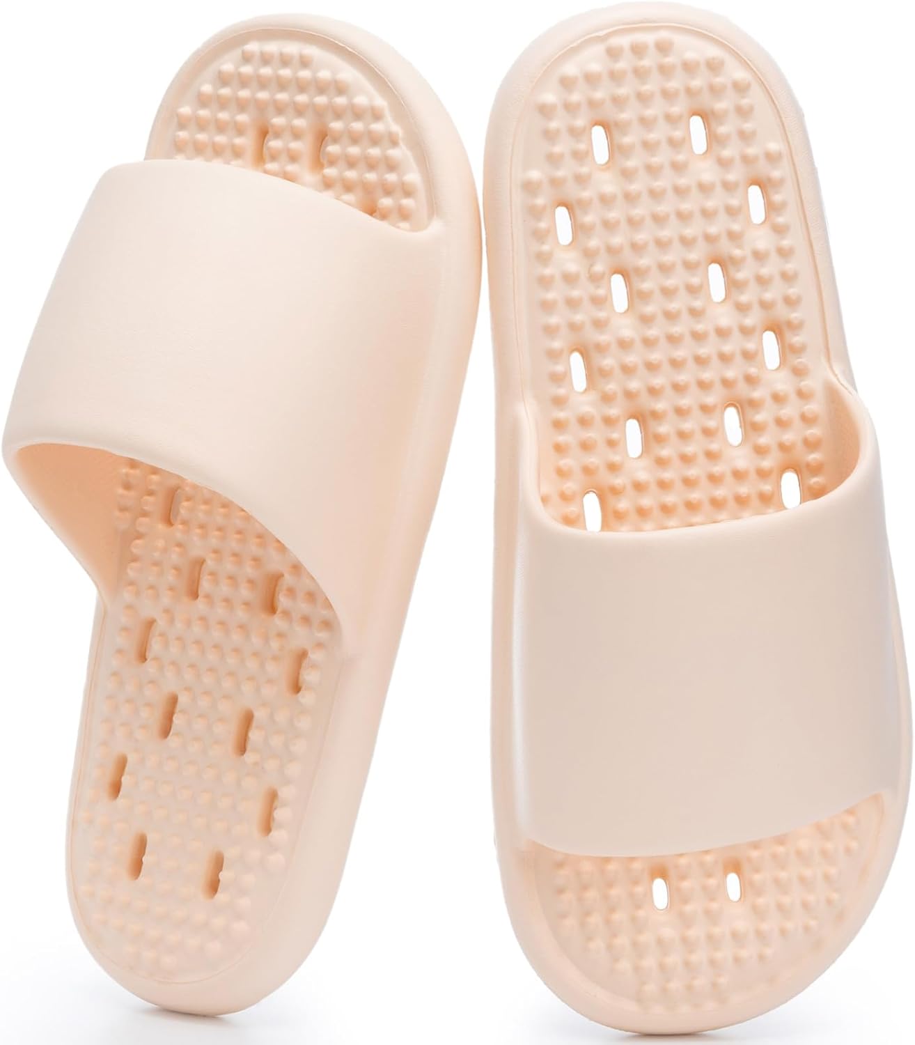 

Душевые тапочки GOEWY с дренажными отверстиями, массажными гранулами для женщин и мужчин, для спортзала, душа, сандалии для ванной и пляжа, быстро сохнущие, легкие, противоскользящие, розовый