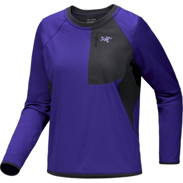

DELTA Crew Fleece одежда женская Arcteryx, sonic фиолетовый/черный/soul sonic/черный