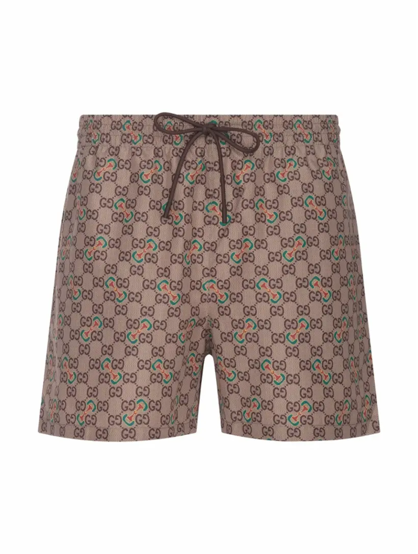 

Плавки-шорты с монограммой Gucci, зелёный