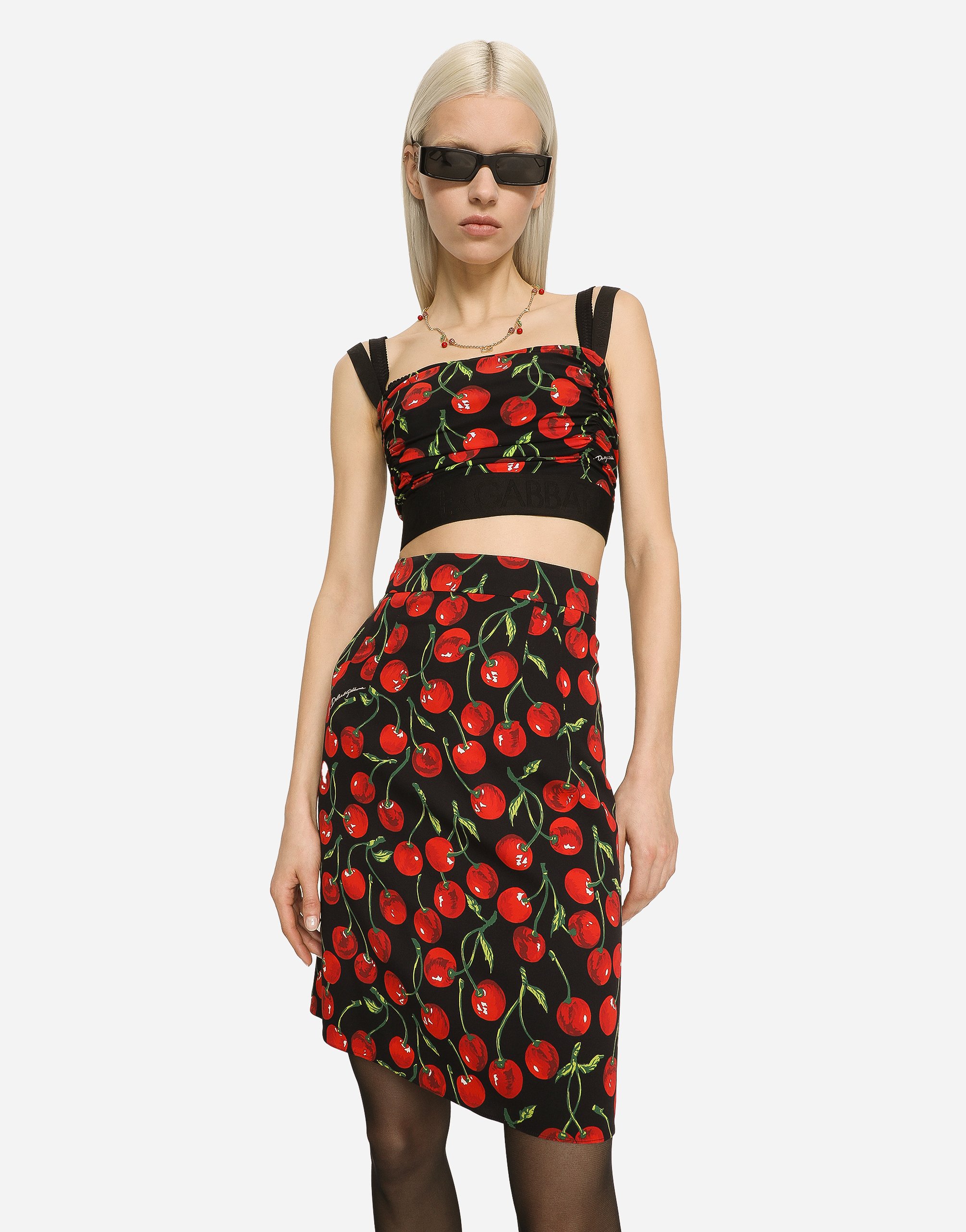 Ожерелье с логотипом dg и подвесками в виде вишен Dolce & Gabbana, золото — фото 2
