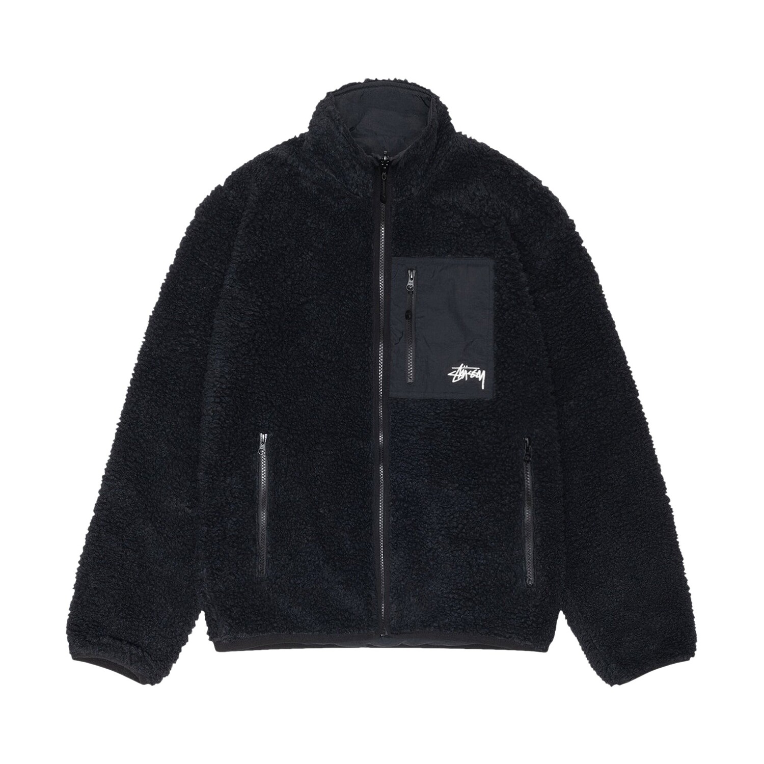 

Двусторонняя куртка Stussy Sherpa, цвет Черный