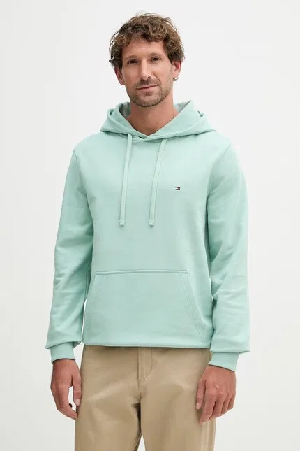 Худи мужское на молнии Tommy Hilfiger, бирюзовый