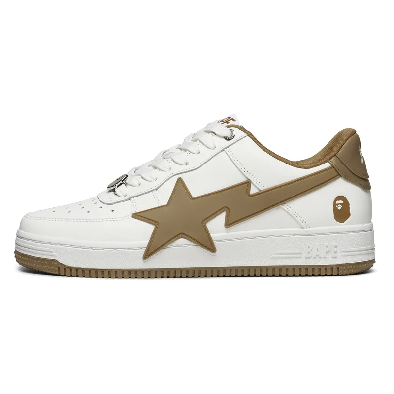 STAOS низкие кроссовки для скейтбординга мужские A BATHING APE, White Brown WHN