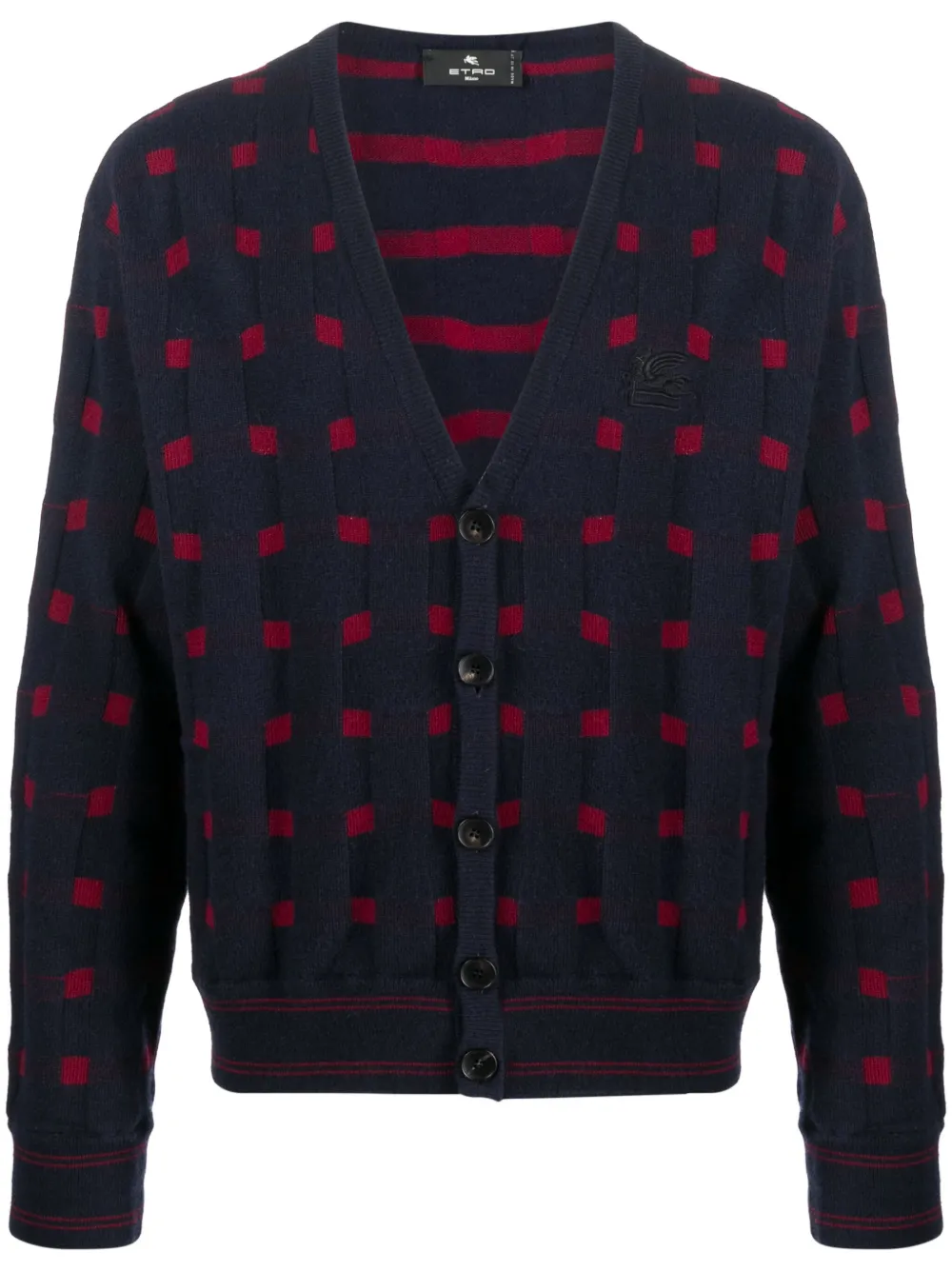 

Кардиган с узором ETRO, синий