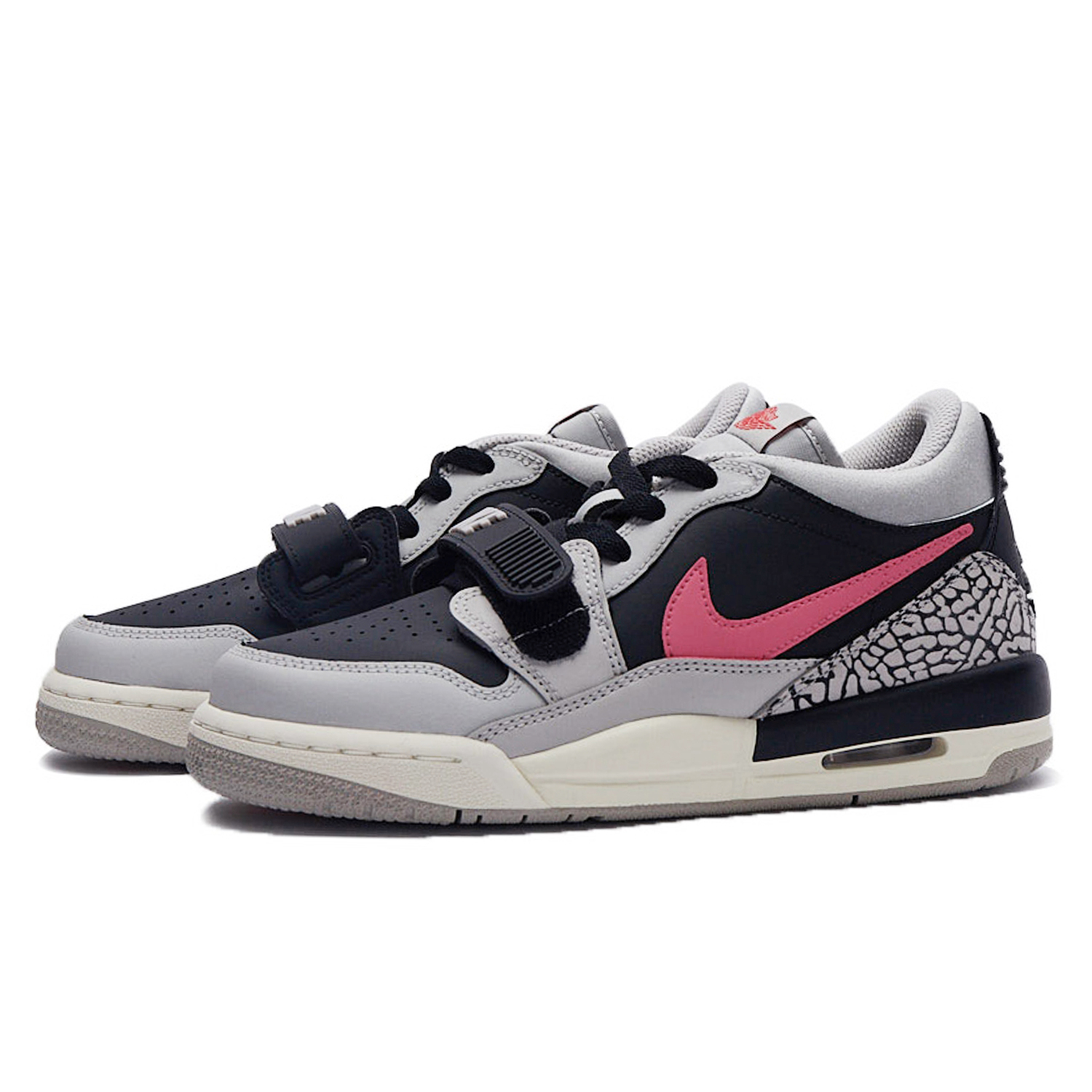Jordan Legacy 312 с амортизацией низкие детские баскетбольные кроссовки Black Pink Gray для подростков — фото 4