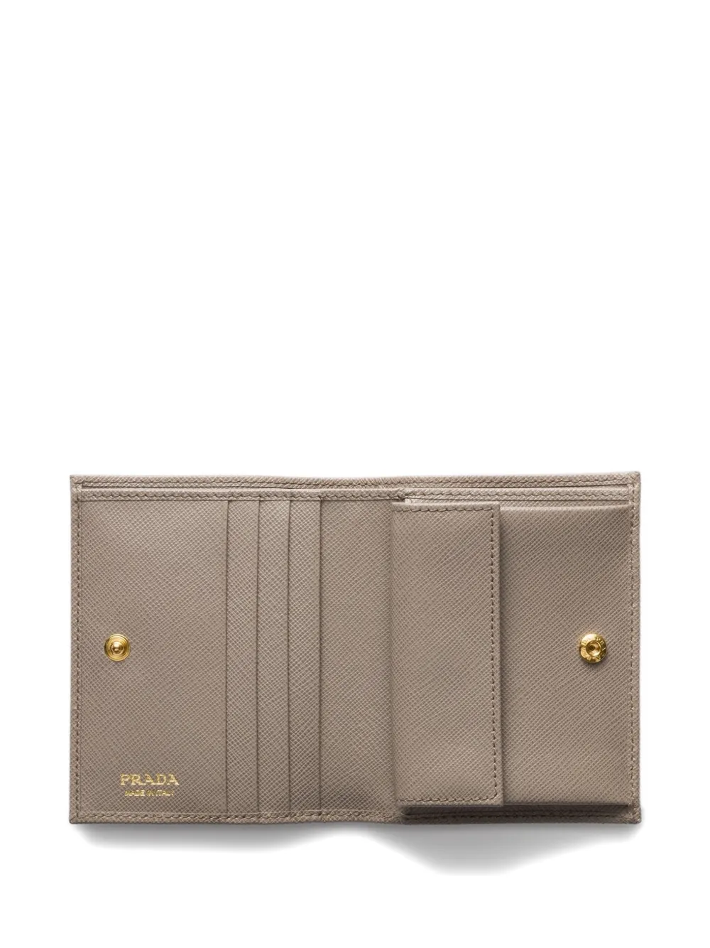 Кошелек из сафьяновой кожи с логотипом Prada, нейтральный — фото 4