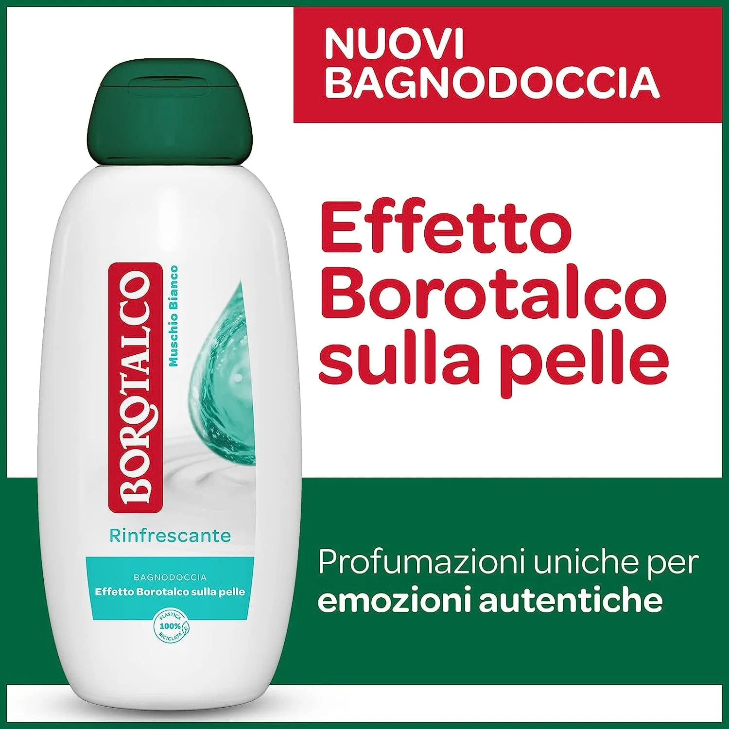 Освежающий гель для душа Borotalco Rinfrescante Muschio Bianco White Musk, 450 мл (6 шт.) ‎Italian Gourmet E.R. — фото 3