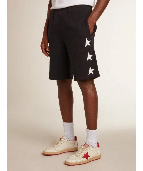 Унисекс шорты боксёрского кроя GOLDEN GOOSE MULTI STAR чёрно-белые — фото 2