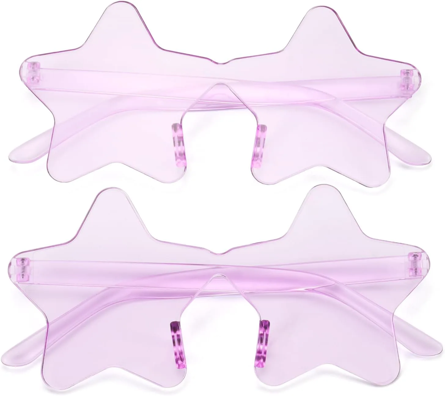 

2 шт. солнцезащитных очков без оправы в форме звезды, прозрачные, конфетного цвета, для рождественской вечеринки, в качестве подарка Dazzleimart, Light Purple