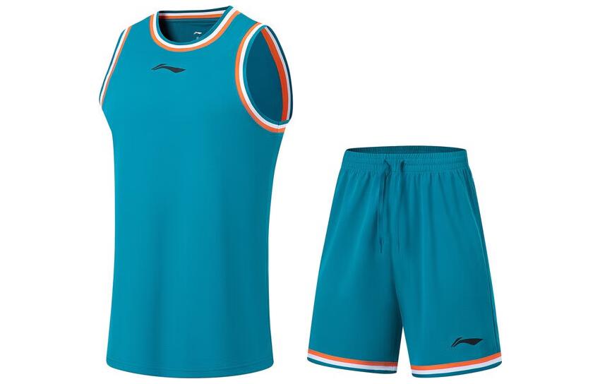 

Спортивный баскетбольный костюм LiNing Sports, мужской, цвет Tide Blue + Tide Blue