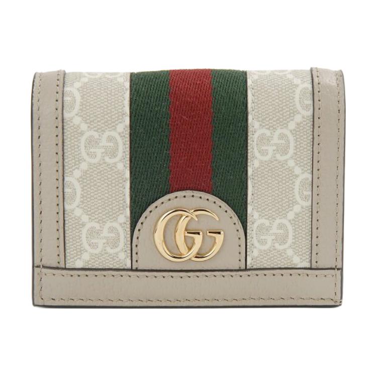 

GUCCI Ophidia Canvas With Leather кошелек, картхолдер Regular женский beige/white